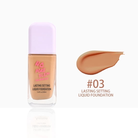 Waterproof Foundation, Foundation Full Coverage, Cover Fine Lines and Imperfections, Liquid Foundation, Makeup Foundation Creates Flawless Creamy Skin and Evens Skin Tone, Longwear Transfer