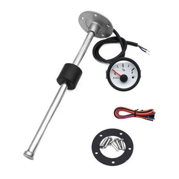 Waterproof Fuel Level Gauge With Fuel Level Sensor 100-500MM Stainless Steel Marine Level Gauge Sensor 0-190Ohm Red Backlight