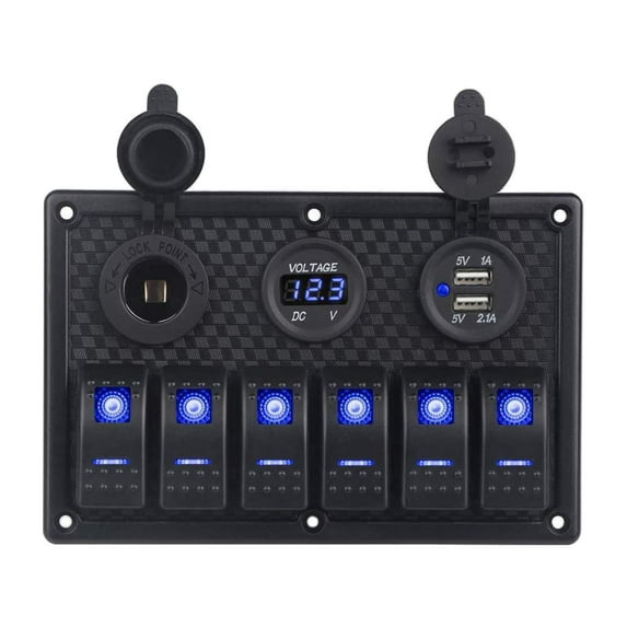 Waterproof Gang Rocker Switch Panel for Marine Boat Car Light