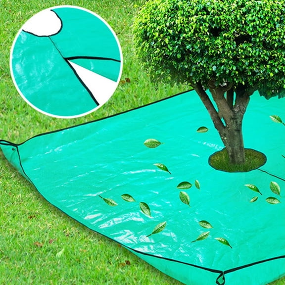 Waterproof Garden Debris Collection Tarp with Snap Buttons for Pruning Leaves and Branches 6.6x6.6 FT Ideal for Outdoor Cleanup