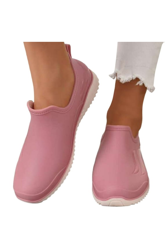 Waterproof Garden Shoe for Women Outdoor Slip On Rain Boots Rubber Rain Shoes Non Slip Short Ankle Booties
