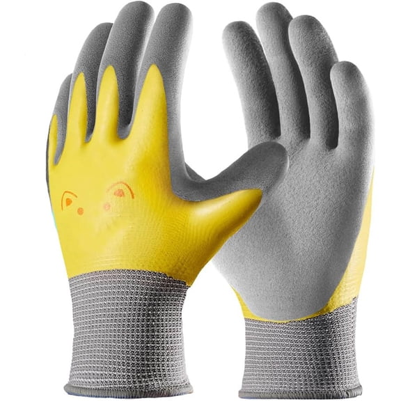 Waterproof Gardening Gloves, Non-slip Double-layer Rubber Coating, Grippy Breathable, Blue & Yellow