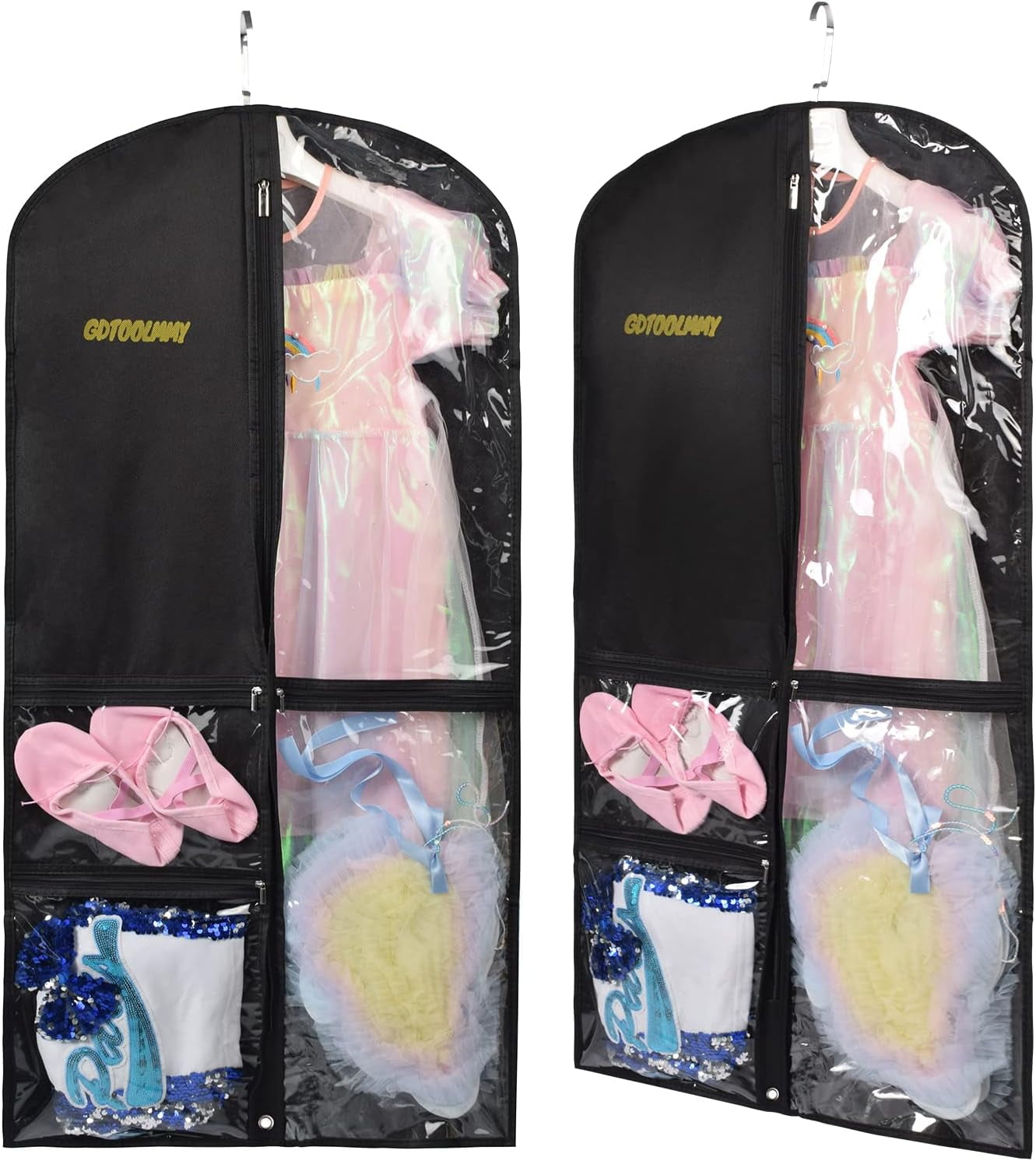 Waterproof Garment Bag 39 Inch Dance Costume Garment Bag with Three