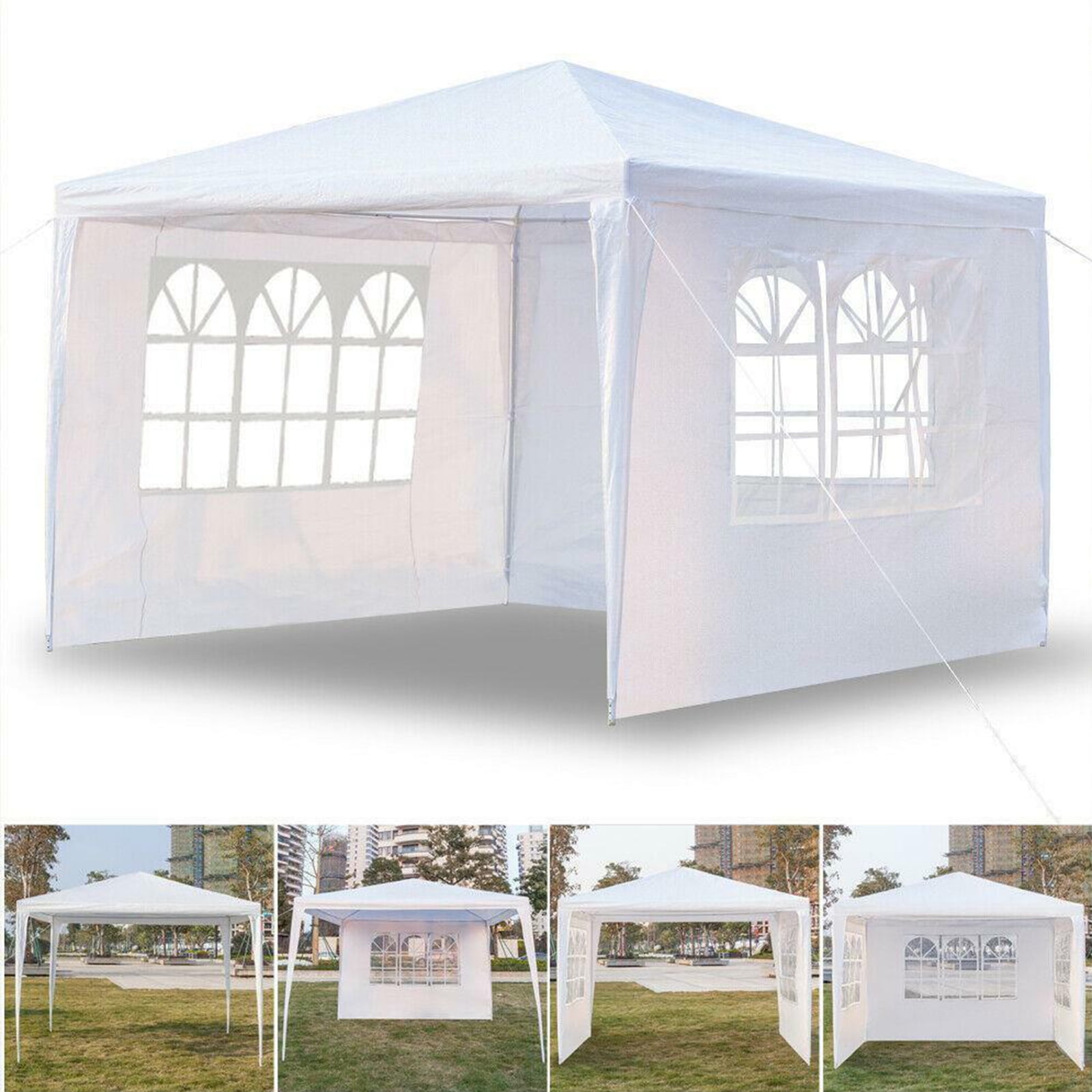 White 10x10 ft. Heavy Duty Waterproof Gazebo Canopy Tent