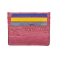 thumbnail image 1 of Waterproof Genuine Eel Skin Soft Leather Slim Thin Credit Card Holder Wallet (Cherry), 1 of 6