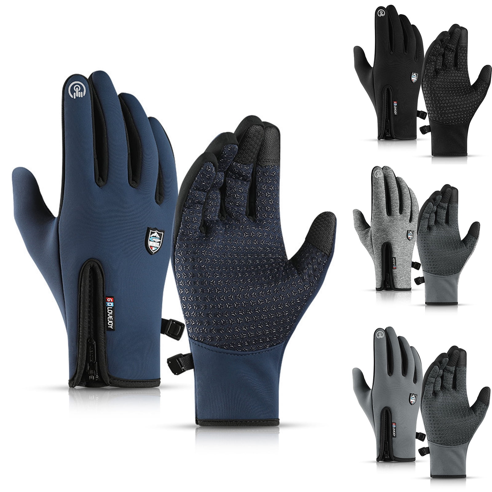 Winter Running Gloves – Warm Anti-Slip Thermal Gloves For Men & Women (Cold Weather, Black, Size M)