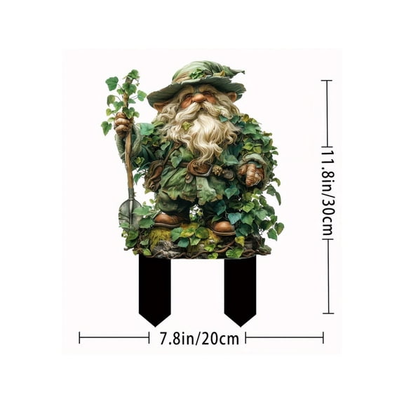 Waterproof Gnome Garden Stake Outdoor Acrylic Sculpture for Lawns Patio and Walkways Decorative Garden Pixie Statue for Unique Yard Decor