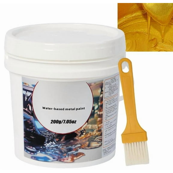 Waterproof Gold Leaf Paint for Arts,Paintings and Crafts,200g/7.05oz Water-Based Shiny Liquid Gold Leaf Paint,Antique Acrylic Metallic Paints