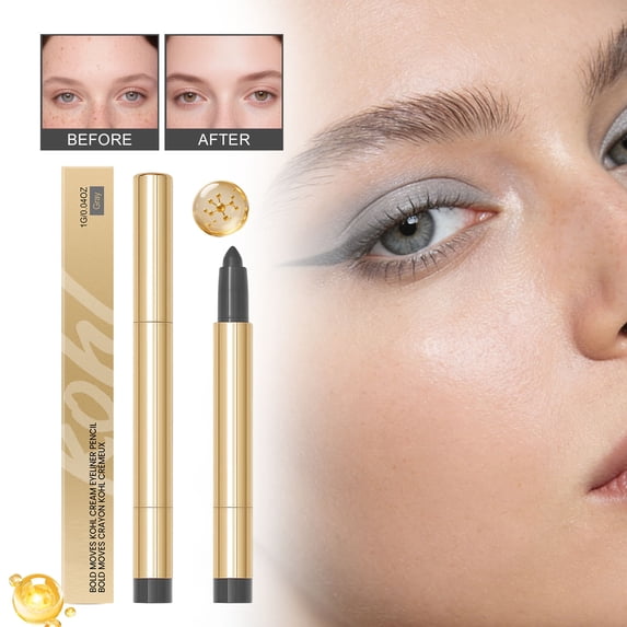 Waterproof Gold Tube Eye Liner,Long Lasting Creamy Liner with Velvet Matte Finish,Waterproof Long Lasting Eyeliner Stick,Built-In Sharpener & Precise Tip for Easy Application,Fast Drying Color