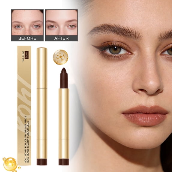 Waterproof Gold Tube Eye Liner,Long Lasting Creamy Liner with Velvet Matte Finish,Waterproof Long Lasting Eyeliner Stick,Built-In Sharpener & Precise Tip for Easy Application,Fast Drying Color