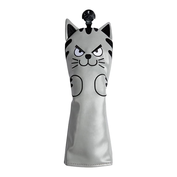 Waterproof Golf Head Covers, PU Leather Mallet Putter , Golf Cue Protector, Putter Headcover for Outdoor Sports Golfer, Professionals 3 Fairwaywood Grey