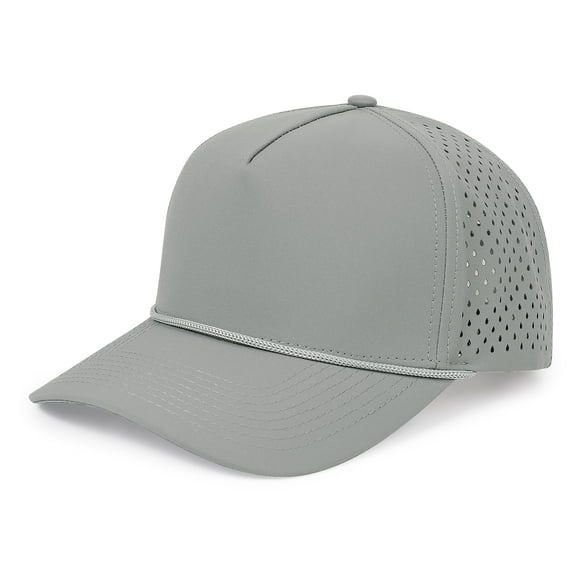 Waterproof Golf Rope Hat 5 Panel Performance Snapback Cap for Men, Breathable Perforated Mesh Baseball Cap, Lightweight Outdoor Sports Workout Running Hat