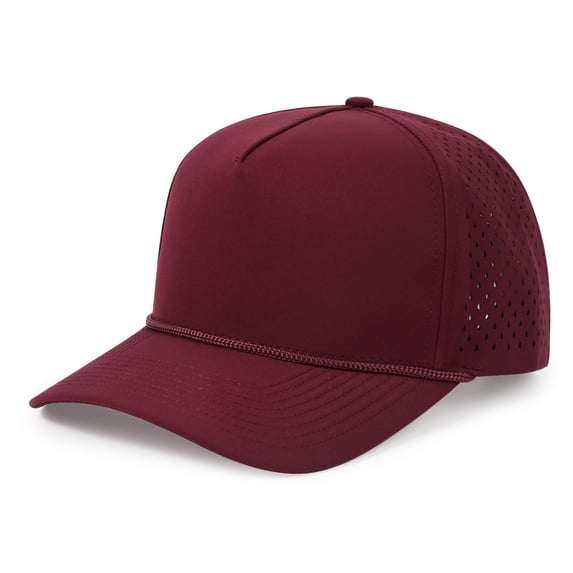 Waterproof Golf Rope Hat 5 Panel Performance Snapback Cap for Men, Breathable Perforated Mesh Baseball Cap, Lightweight Outdoor Sports Workout Running Hat
