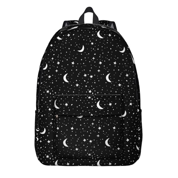 Waterproof Gothic Astral Backpack, Durable School Bag Featuring Cosmic Eclipse and Lunar Constellation Design