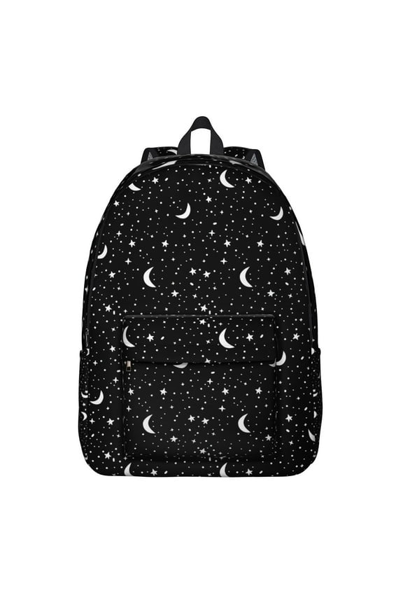 Waterproof Gothic Astral Backpack, Durable School Bag Featuring Cosmic Eclipse and Lunar Constellation Design