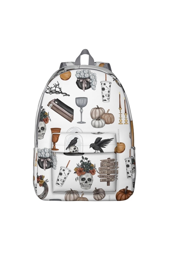 Waterproof Gothic Astral Backpack, Durable School Bag Featuring Cosmic Eclipse and Lunar Constellation Design