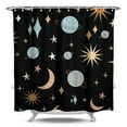 thumbnail image 1 of Waterproof Gothic Shower Curtain with Celestial Star and Moon Spiritual Print Mystical Astrology Sun and Cosmic Night Patterns Artistic Witchy Style Fabric Shower Curtain Machine Washable with Hooks S, 1 of 5