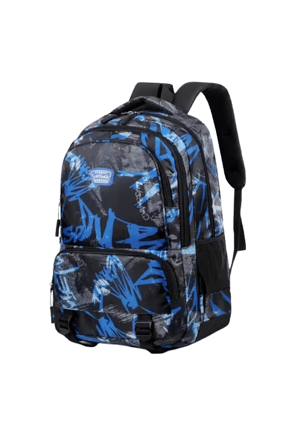 Waterproof Graffiti School Backpack Multi-Compartment Laptop Travel-Blue