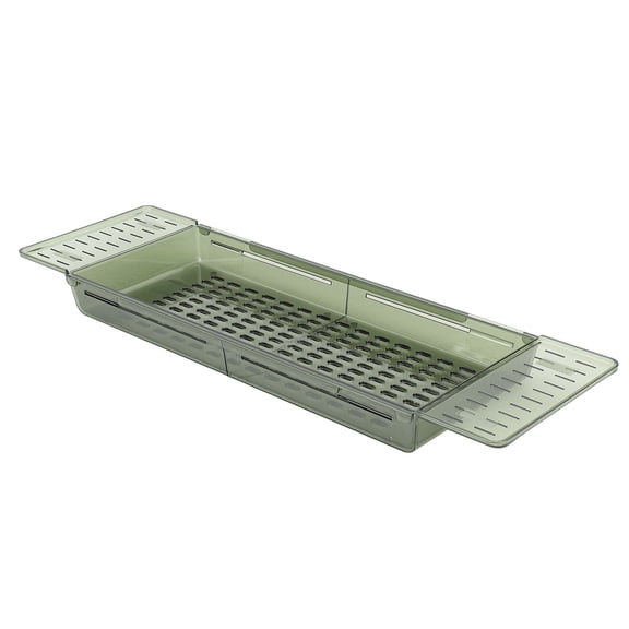 Waterproof Green Bathtub Tray Table, Adjustable Non Slip Bath Shelf Organizer Rack for Tub Storage, 22.2 to 31.5 Inches / 56.5 to 80 cm