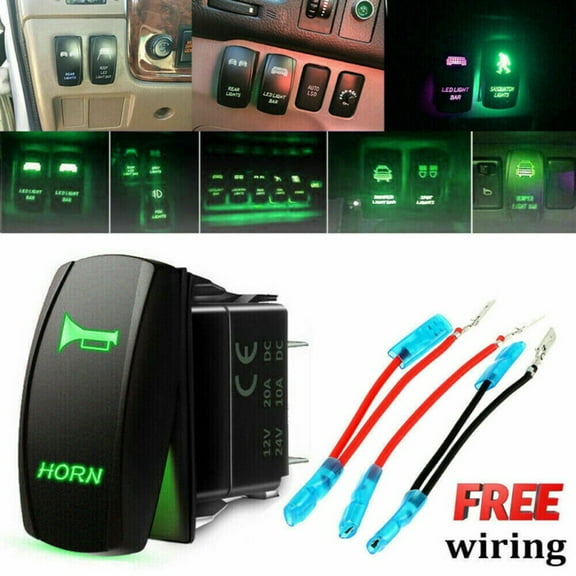 Waterproof Green Led Momentary Toggle Rocker Switch 12V 20A Car Boat Truck by Coconut Ok