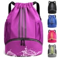 thumbnail image 1 of Waterproof Gym Bags with Drawstring, Large Capacity Sports Bag, with Bottom Compartment and Wide Drawstring, Soccer Backpack for Women Men Junior, 1 of 7