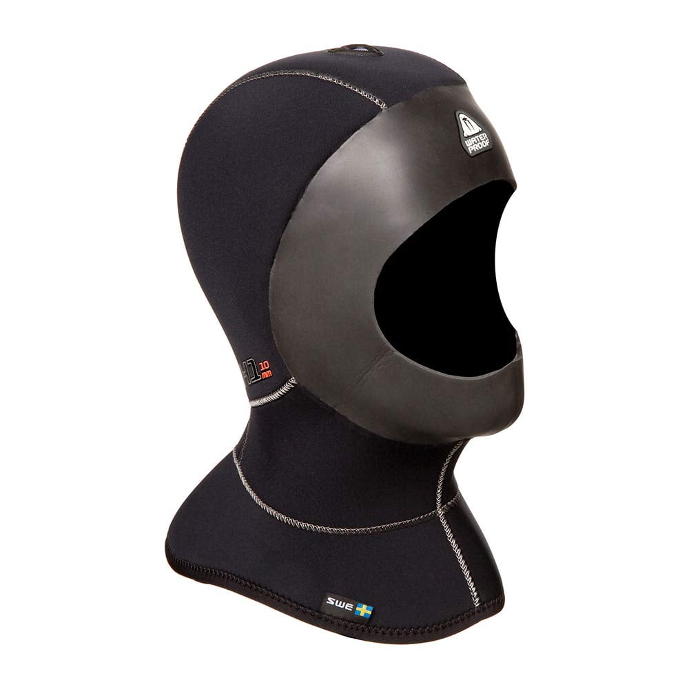 Waterproof H1 5/10mm Sandwich Faceseal Polar Evo Hood, X-Small (Black, X-Small)