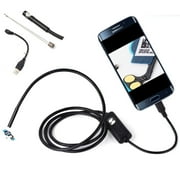 OKEBA Waterproof HD 2M/7mm Endoscope Lens Mini USB Inspection Camera with 6 LED Lights Borescope for Android Smartphone/PC/Lapt op