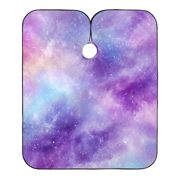 Waterproof Hair-Resistant Barber Cape, Adjustable Haircut Cape for Men & Women, Home Salon Hairdressing Cape for Hair Coloring Perming Twinkling Violet Starscape