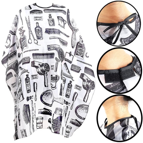 Waterproof Haircut Cape Professional Barber Cape Salon Hair Styling Gown for Home Hair Cutting and Styling Breathable Storage-Friendly Accessory #001B White