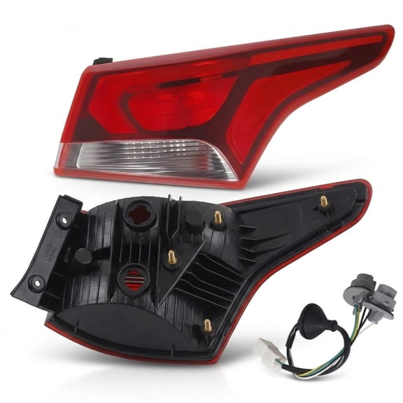 Waterproof Halogen Tail Light with Shockproof Rubber, Red Clear Lens Taillight, Direct Replacement Rear Brake Light for Rain