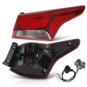 Waterproof Halogen Tail Light with Shockproof Rubber, Red Clear Lens Taillight, Direct Replacement Rear Brake Light for Rain