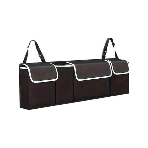 Waterproof Hanging Car Backseat Trunk Organizer with 4 Storage Pockets, Adjustable Strap Cargo Storage Bag for SUV Truck Van, 1 Pack