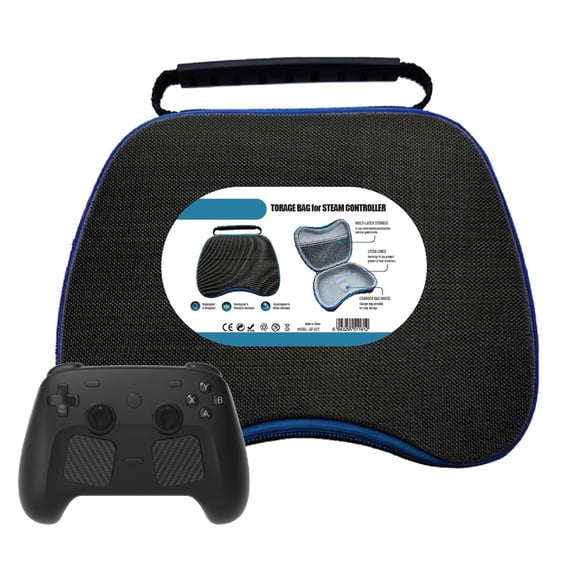 Waterproof Hard Shell Custom Carrying Case for Steam Controller 2 2026, Portable Travel Bag with Mesh Pocket for Accessories, Lightweight Compact with Ergonomic Handle