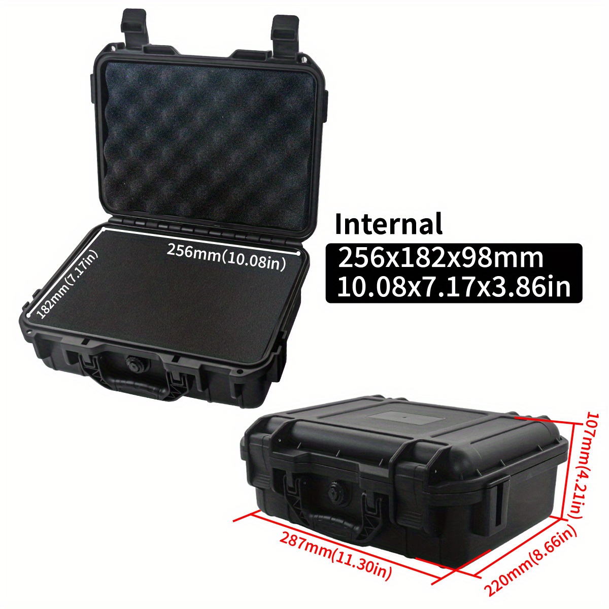 Tool Box Shell Waterproof Hard Shell Toolbox - Shockproof Hand-Held Case with Pre-Cut ...