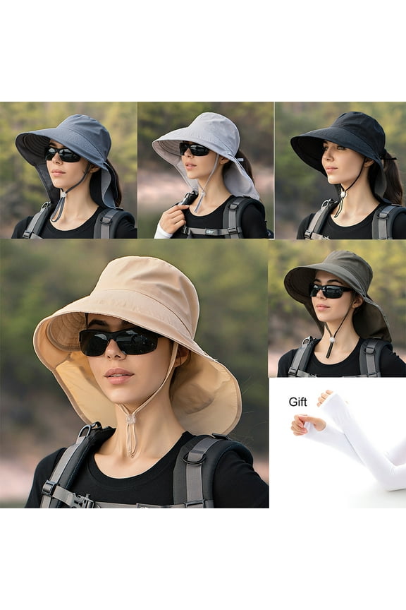 Waterproof Hat for Hiking UPF 50 UV Sun Protection Wide Brim Women's Flap/ArmyGreen