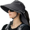 thumbnail image 1 of Waterproof Hat for Hiking UPF 50 UV Sun Protection Wide Brim Women's Flap（Black）, 1 of 6