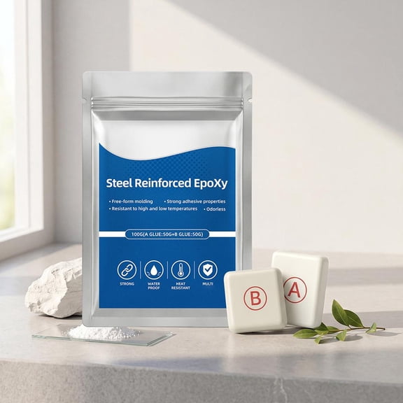 Waterproof Heat-Resistant AB Epoxy Putty, 100g Quick-Repair Two-Component Adhesive for Metal Wood Ceramic PVC Glass