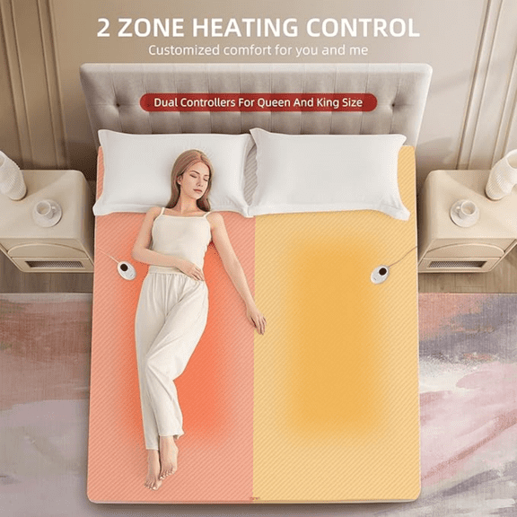 Waterproof Heated Mattress Pad, ETL Certified Bed Warmer with Memory Function 9 Heat Settings, 1-12 Hours Auto Off Deep Pocket, Machine Washable, White King