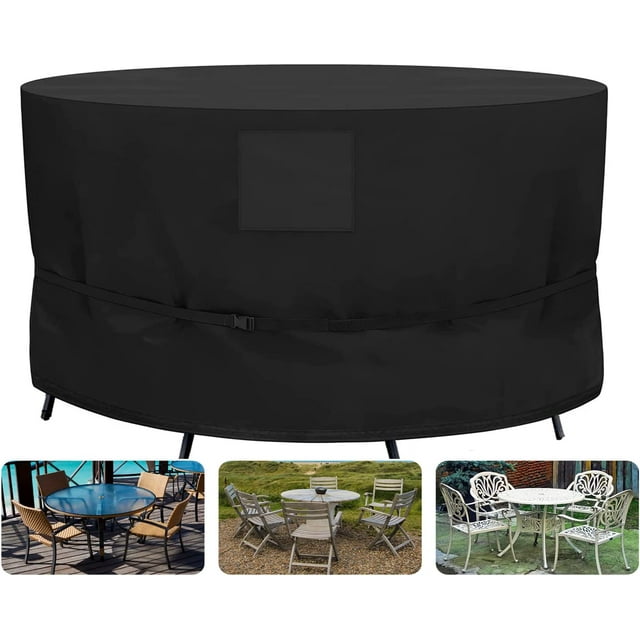 Waterproof Heavy Duty Round Table Cover, UV Protection, Outdoor Furniture Tent, Dustproof for 230cm Diameter Garden Dining Set