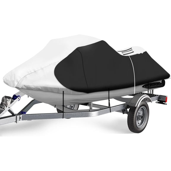 Waterproof Heavy Duty Trailerable Personal Watercraft Cover, Fits PWC Models Up to 145 Inches Long