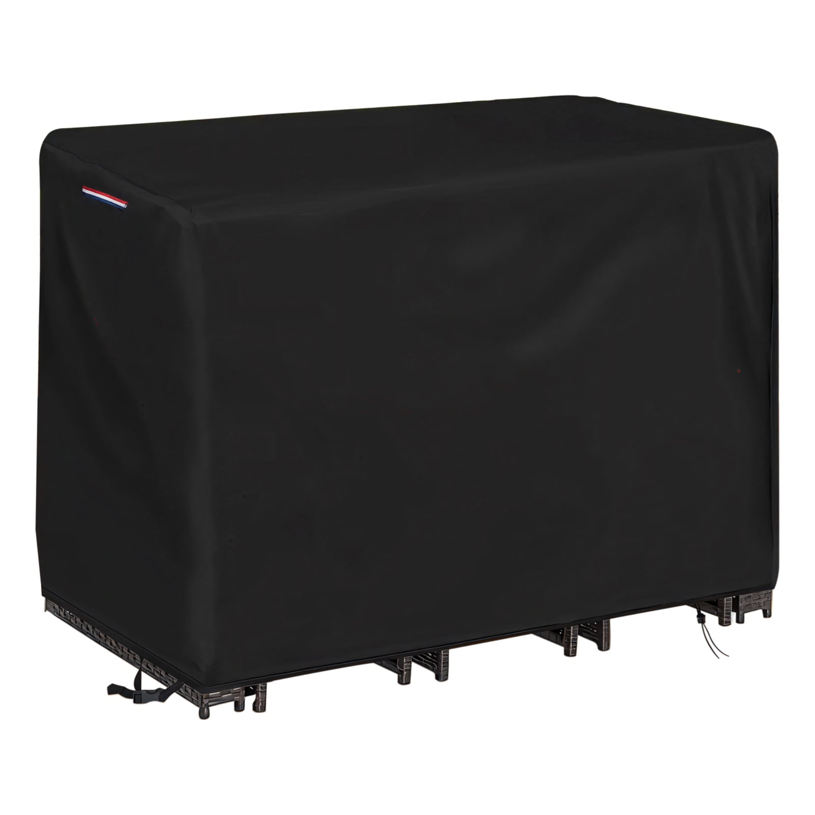 Waterproof Height Patio Table and Chair Set Cover, Long-lasting Outdoor Furniture Protection, Sunshine Resistant, Windproof Design, Adjustable Straps, 60*40.98*40.98 in (152.4*104.1*104.1cm), Black