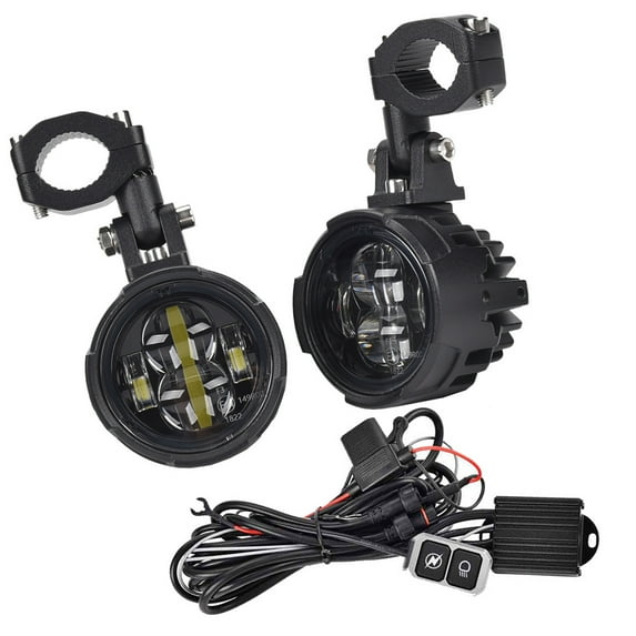 Waterproof High Low Beam Motorcycle Auxiliary Driving Light 100W Fog Lamp Headlight Spotlights PC Lens Aluminum Housing