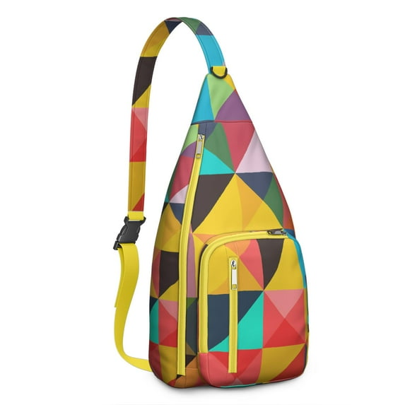 Waterproof Hiking Backpack Sling Bag for Women – Fashionable Lightweight Crossbody Bag with Adjustable Strap, Chic Retro Geometric Chest Bag for Travel, Outdoor Adventures & Everyday Use