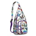 thumbnail image 1 of Waterproof Hiking Backpack Sling Bag for Women – Lightweight Crossbody Bag with Adjustable Strap, Multipurpose Butterfly Pattern Chest Bag for Travel & Outdoor Adventures – Aesthetic Floral Design, 1 of 4