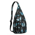thumbnail image 1 of Waterproof Hiking Backpack Sling Bag for Women – Lightweight Crossbody Bag with Adjustable Strap, Multipurpose Butterfly Pattern Chest Bag for Travel & Outdoor Adventures – Aesthetic Floral Design, 1 of 4