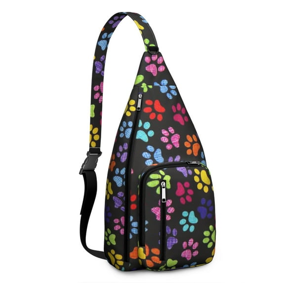 Waterproof Hiking Backpack Sling Bag for Women – Lightweight Crossbody Bag with Adjustable Strap, Multipurpose Chest Bag with Cute Paw Print for Travel & Outdoor Adventures – Dog Lover Gift
