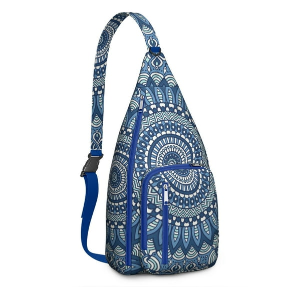 Waterproof Hiking Backpack Sling Bag for Women – Lightweight Crossbody Bag with Adjustable Strap, Multipurpose Chest Bag for Travel & Outdoor Adventures – Mandala Zen Geometric Design