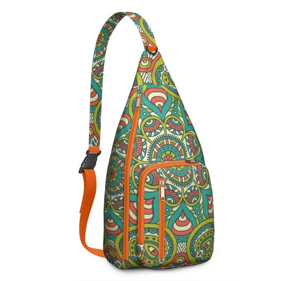Waterproof Hiking Backpack Sling Bag for Women – Lightweight Crossbody Bag with Adjustable Strap, Multipurpose Chest Bag for Travel & Outdoor Adventures – Mandala Zen Geometric Design