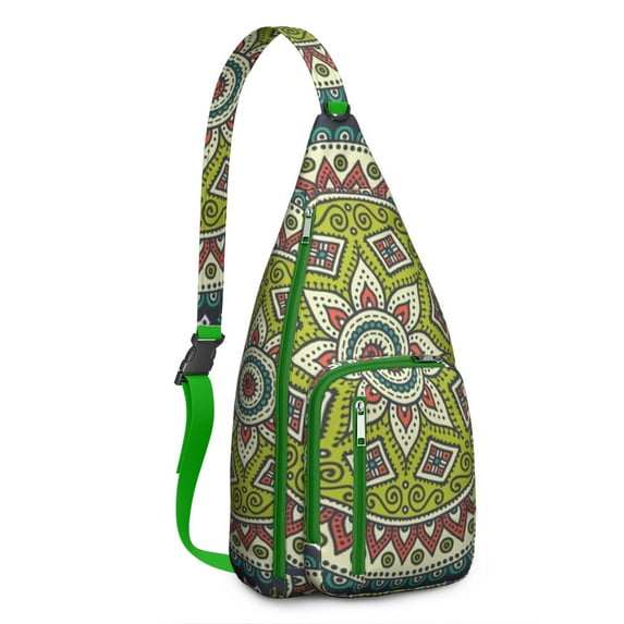 Waterproof Hiking Backpack Sling Bag for Women – Lightweight Crossbody Bag with Adjustable Strap, Multipurpose Chest Bag for Travel & Outdoor Adventures – Mandala Zen Geometric Design