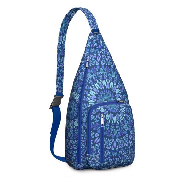 Waterproof Hiking Backpack Sling Bag for Women – Lightweight Crossbody Bag with Adjustable Strap, Multipurpose Chest Bag for Travel & Outdoor Adventures – Mandala Zen Geometric Design